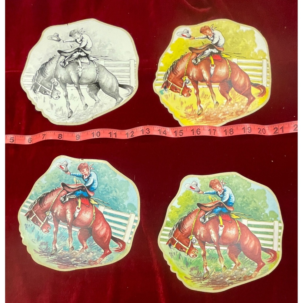 COWBOY  1956 Con-Tact Cut-Outs‎ Design Editing Transitions RARE - Picture 4 of 8
